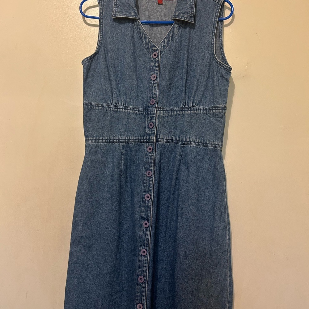Casablanca Sleeveless Denim Midi Dress - Blue